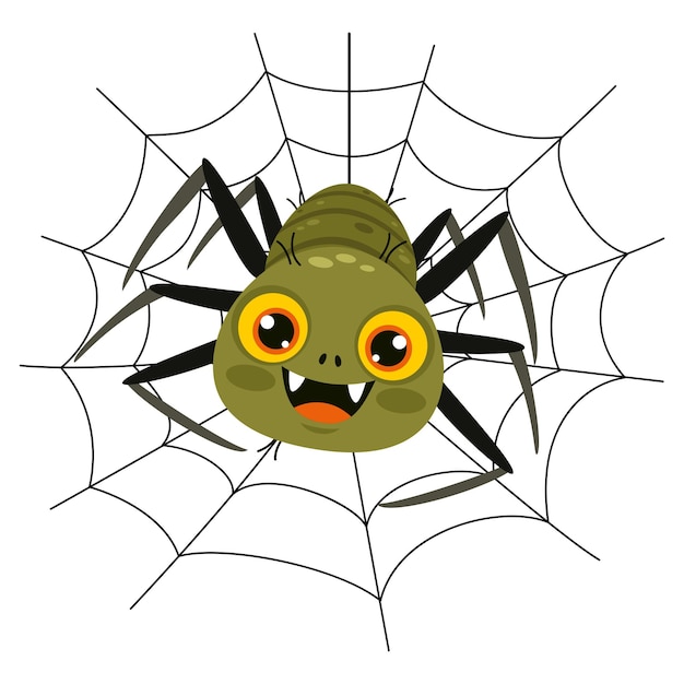 Vector cartoon drawing of a spider