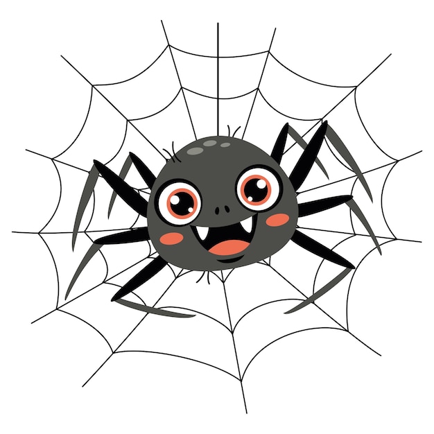 spooky spider clipart Vector cartoon drawing of a spider