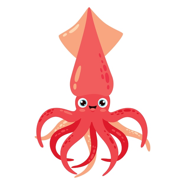 Cartoon drawing of a squid