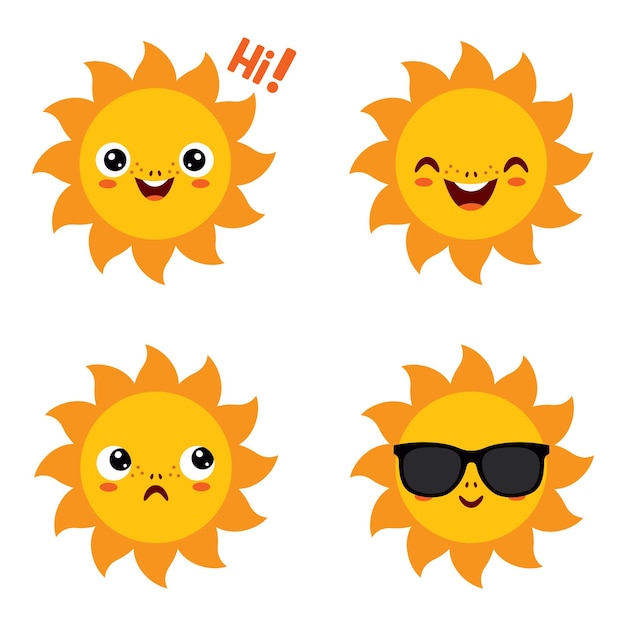 Cartoon drawing of sun character