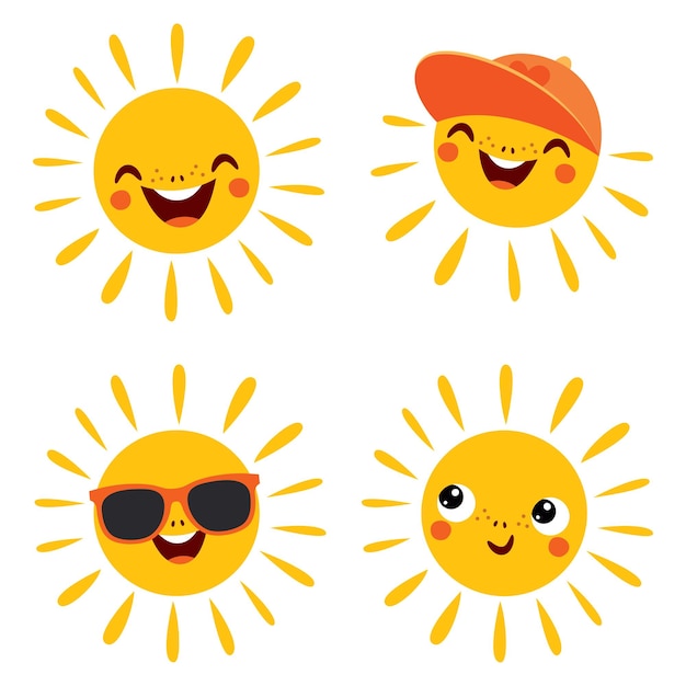 Cartoon drawing of sun character