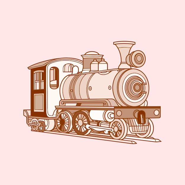 A cartoon drawing of a train with the word steam on it.