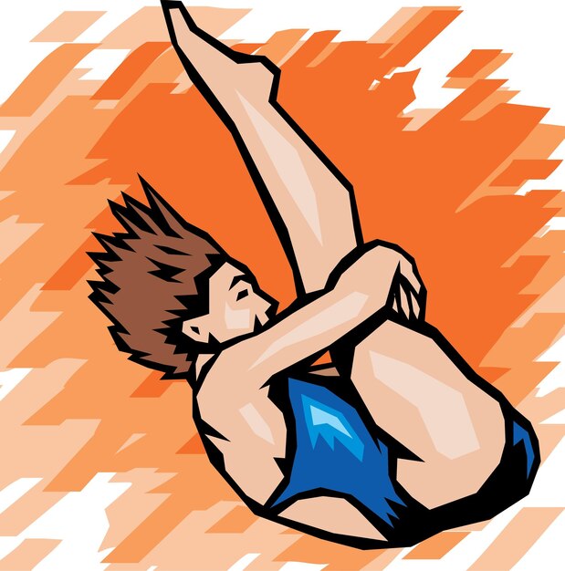 A cartoon drawing of a woman doing a split pose.