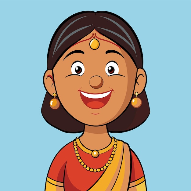 Vector a cartoon drawing of a woman with a big smile