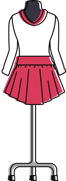 Vector a cartoon of a dress on a mannequin stand