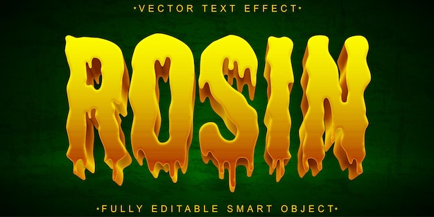 Cartoon Dripping Orange Rosin Vector Volledig bewerkbaar Smart Object Text Effect