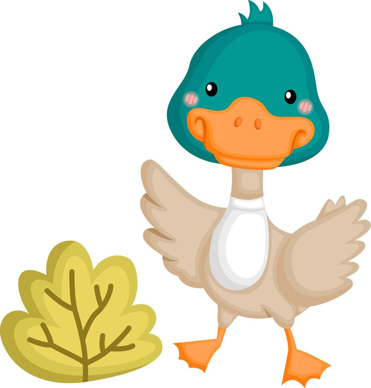 Premium Vector | A cartoon of a duck with a blue hat on it.
