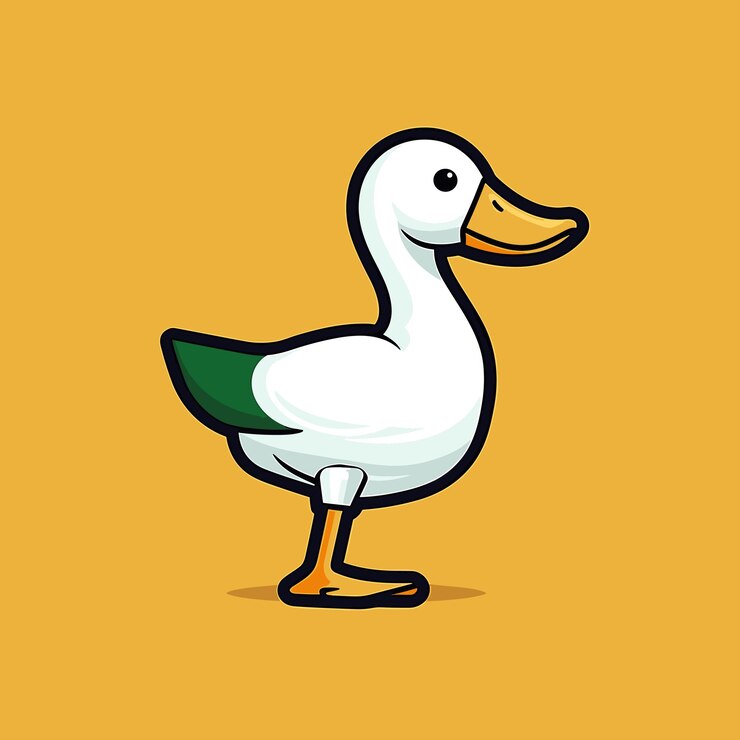 Premium Vector | A cartoon of a duck with a green head and a yellow