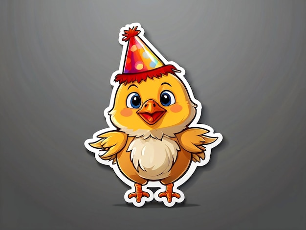 Vector a cartoon duck with a party hat on it