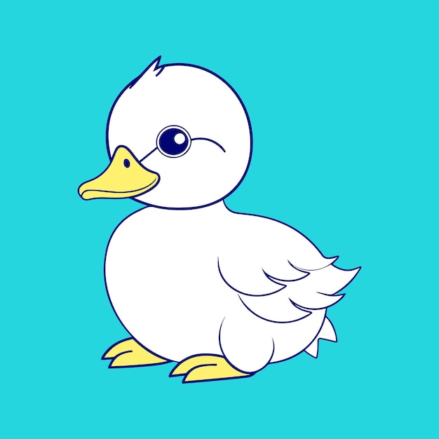 A cartoon of a duck with a yellow beak.