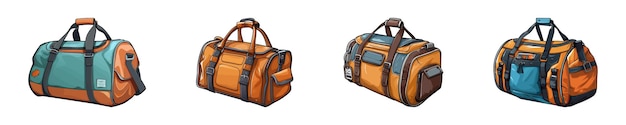 Vector cartoon duffel bag vector illustration