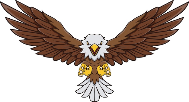 Premium Vector | Cartoon eagle flying on white background