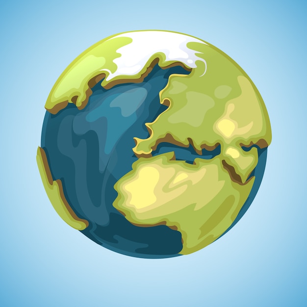 Vector cartoon earth planet globe