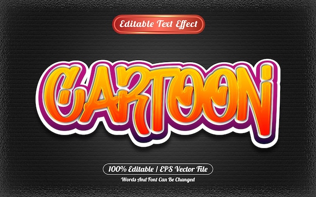 Vector cartoon editable text effect graffiti style