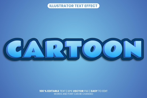 Cartoon editable vector text effect with dotted