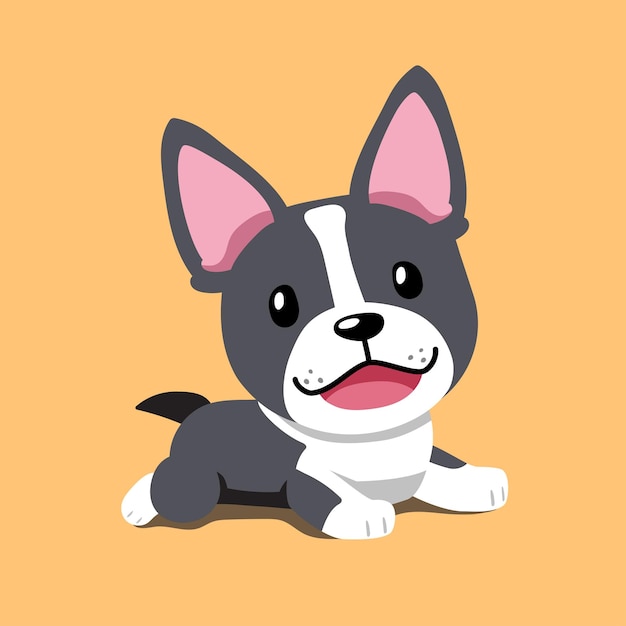 Cartoon een schattige boston terrier hond