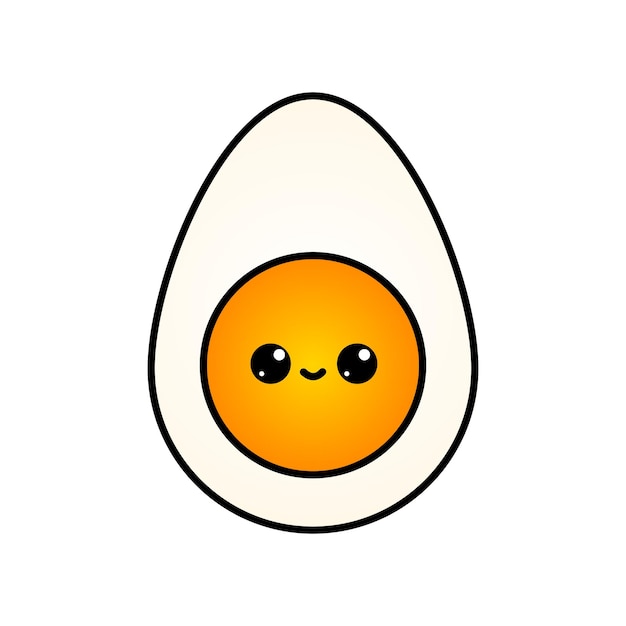 Vector a cartoon egg with a smiling cute face