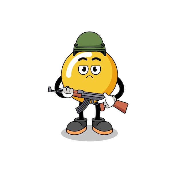 Cartoon of egg yolk soldier