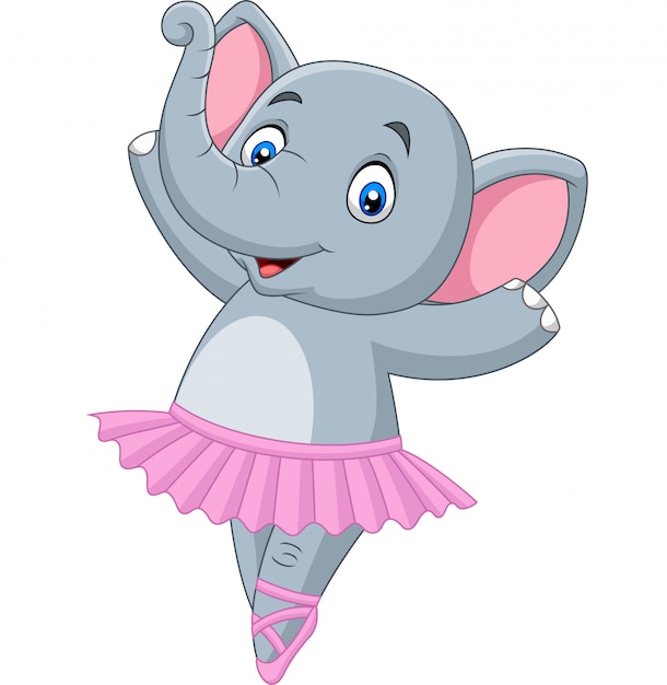 Cartoon elephant ballet dancer