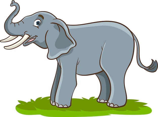 Vector cartoon elephant isolated on white background