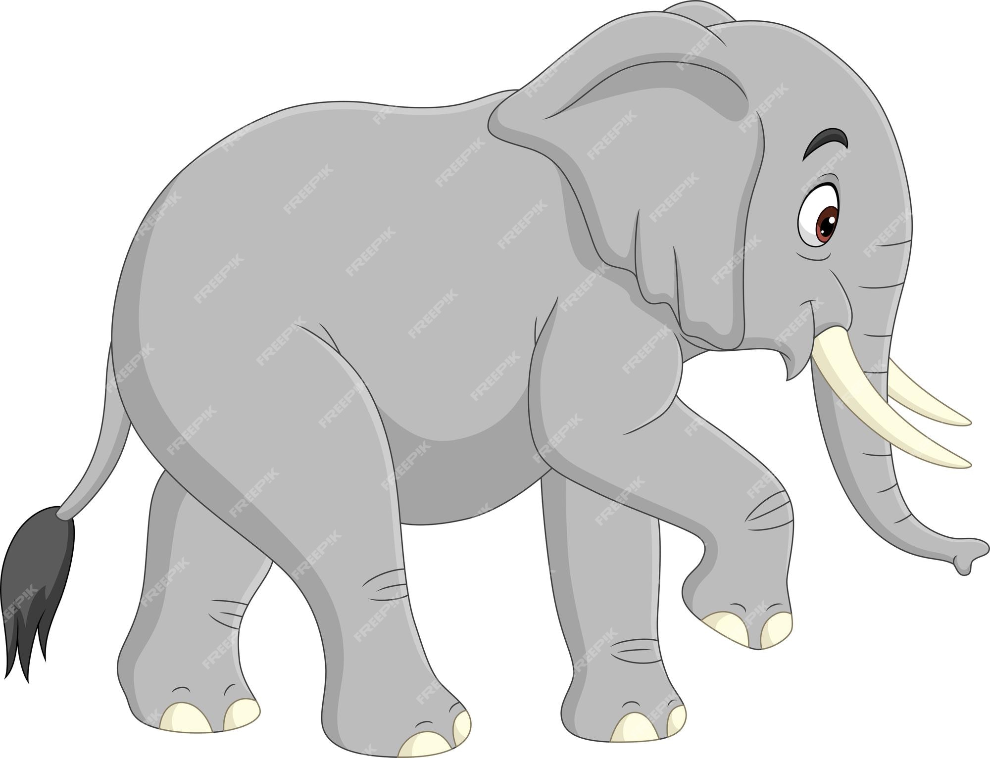 Cartoon elephant isolated on white | Download on Freepik