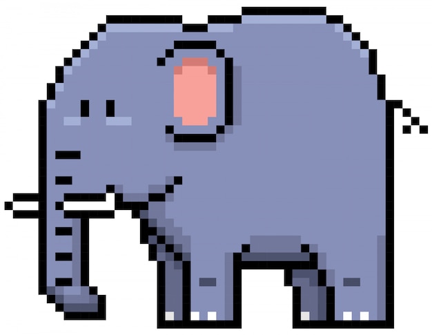 Cartoon elephant pixel ontwerp