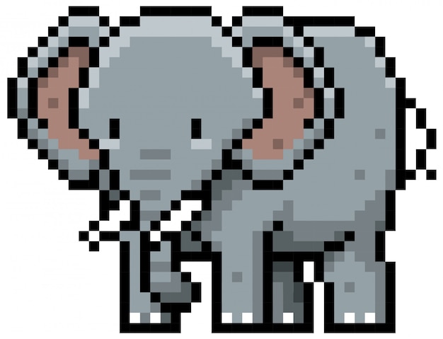 Cartoon elephant pixel ontwerp