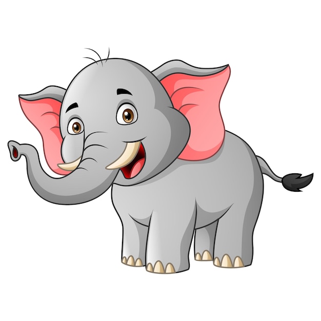 Cartoon elephant smile   illustration