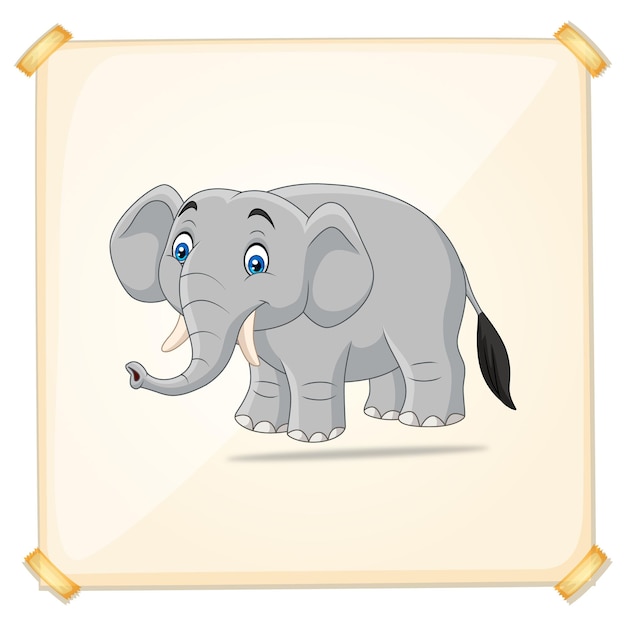 A cartoon elephant on a white background