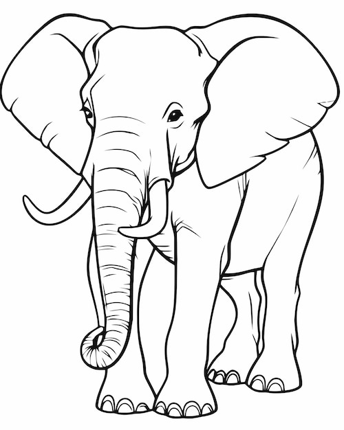 A cartoon elephant with a big ear.