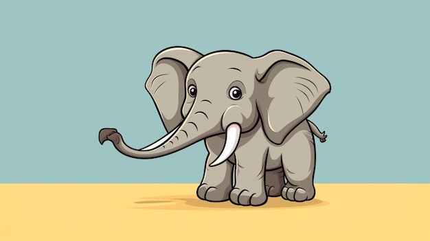 Vector a cartoon of an elephant with tusks on it