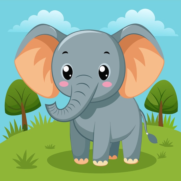 Vector a cartoon of an elephant with the word quot tusks quot on it