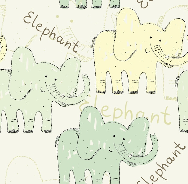 Vector cartoon elephant