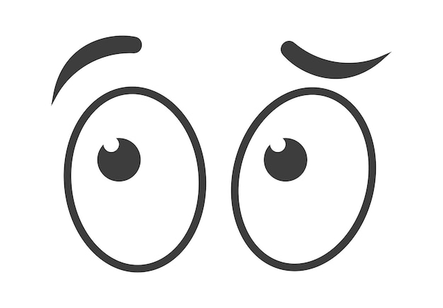 Cartoon embarrassed Eyes Vector illustration