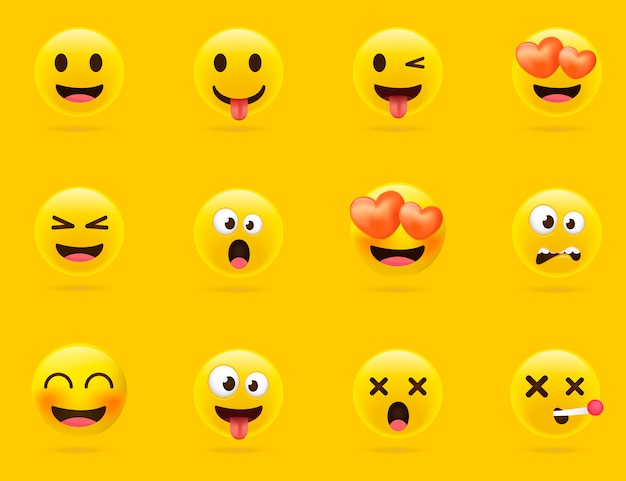 Collezione di emoji dei cartoni animati