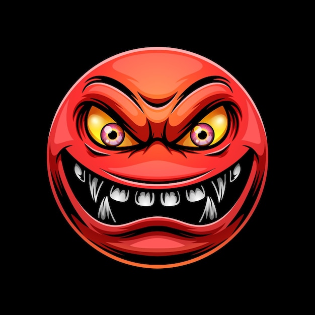 Cartoon emoji with angry emotion