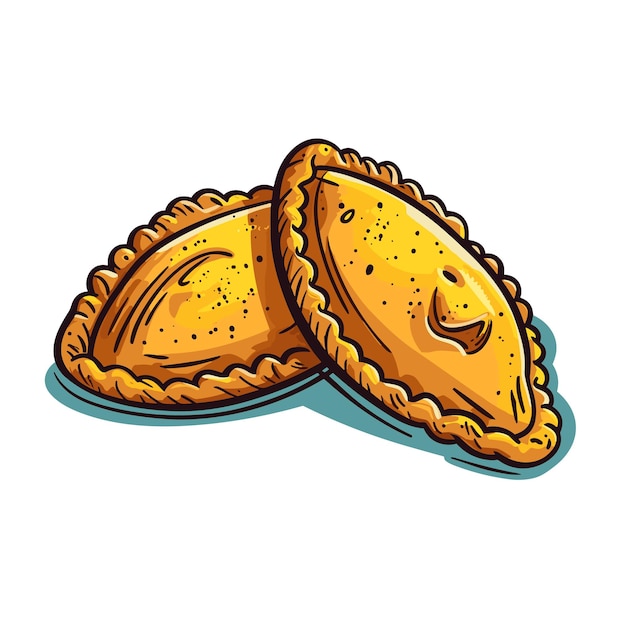 Vector a cartoon empanadas argentina food vector illustrator generative ai