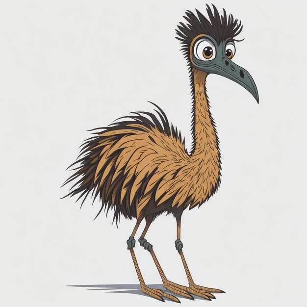 cartoon emu vector illustratie witte achtergrond