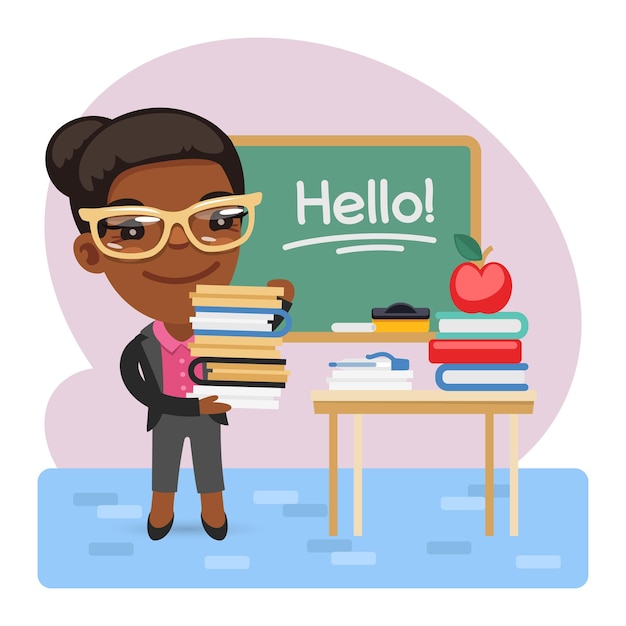 Vector cartoon english teacher