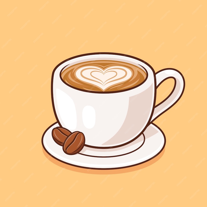 Premium Vector | Cartoon espresso coffee latte art love design vector