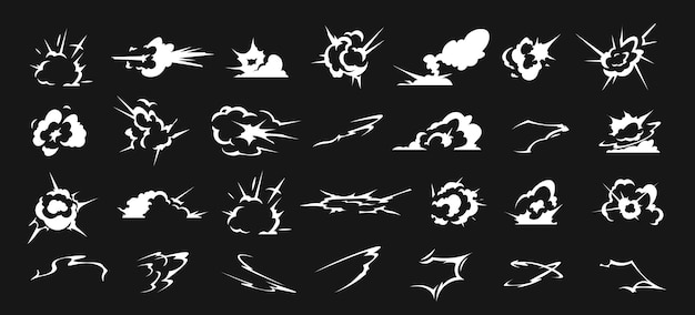 Vector cartoon explosion effect. comic speed trail moving shines effects. flash blast flat illustration. vector graphics illustration motion steam power energy