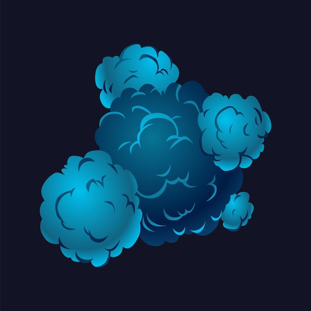 Cartoon explosion icon. Comic book element. Boom cloud and flame, smoke and explode. Boom effect vector element for game design.