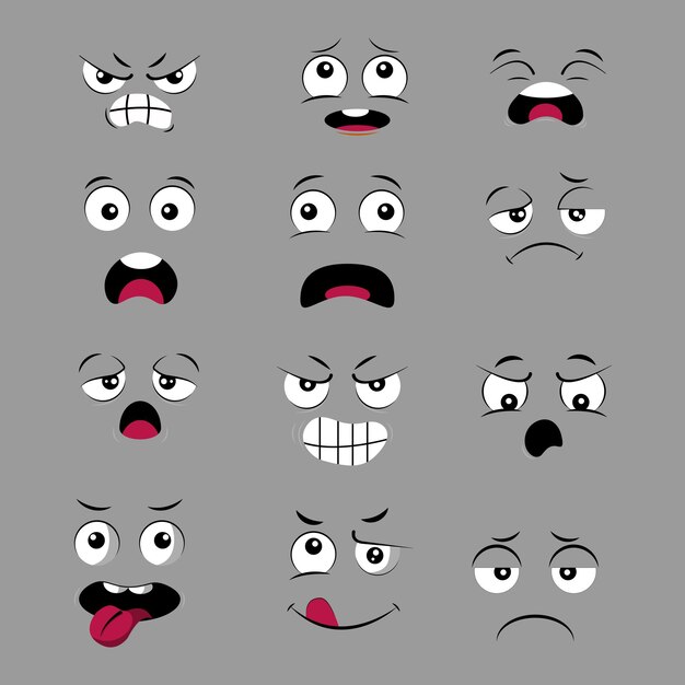 Head boy face shocked scared doodle icon drawing Vector Image