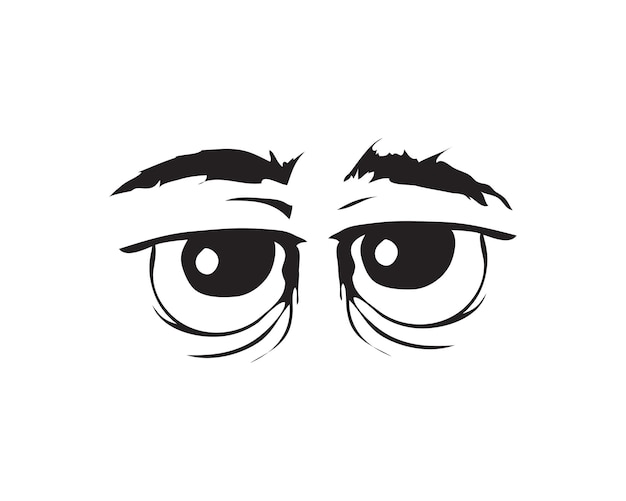 Cartoon eye expressions in sketch style