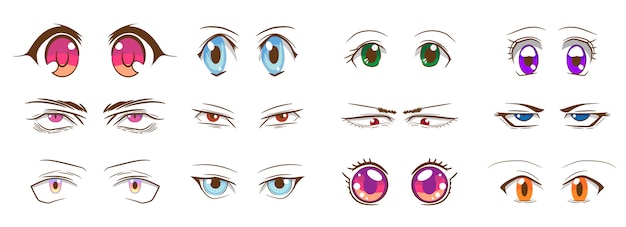 Vector cartoon eyes vector set collection graphic clipart design