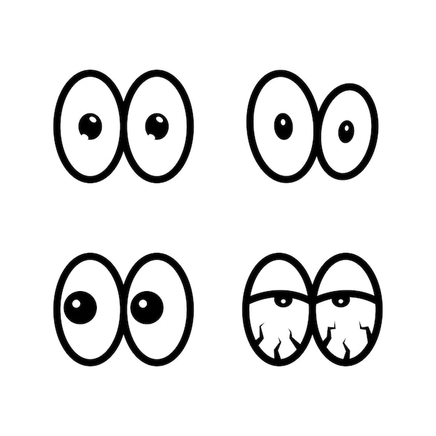 Vector cartoon eyes vector set drawing expressions