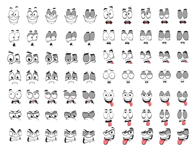 漫画の顔と瞬きのアニメーションの絵文字