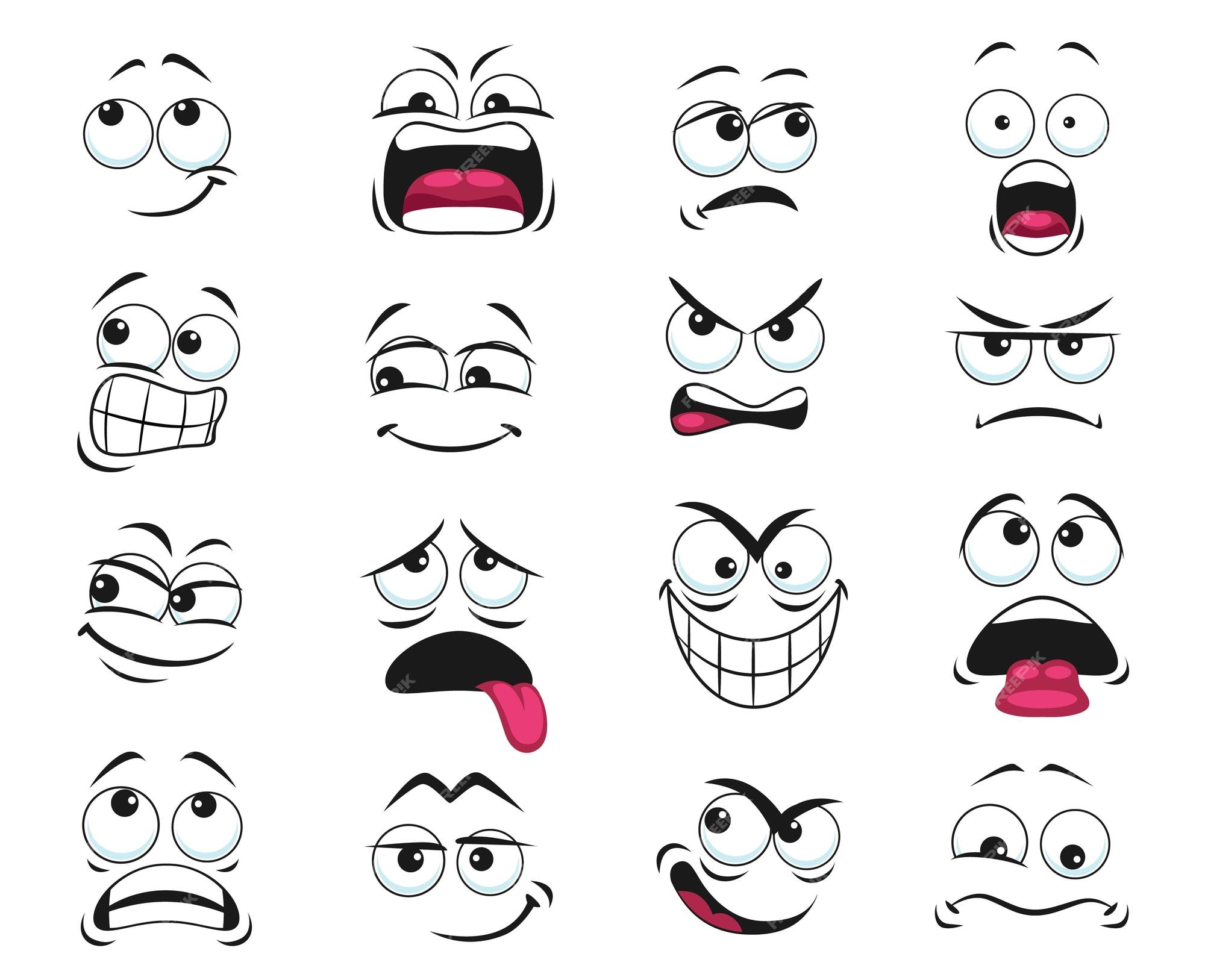 Premium Vector  Face expression isolated vector icons, cartoon