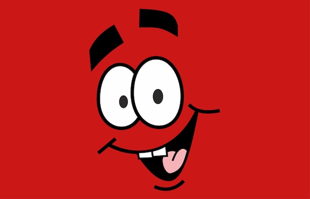 Vector a cartoon face on a red background