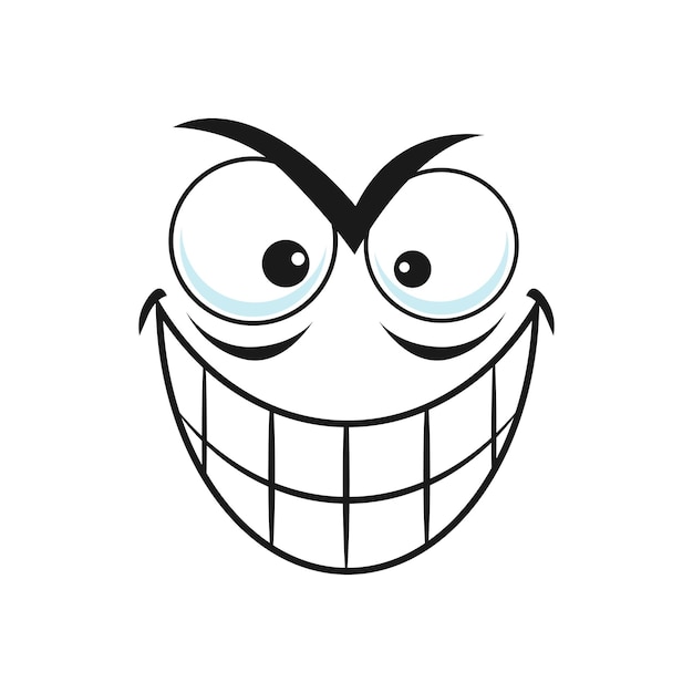 Vector cartoon face vector malefactor gloat laugh emoji